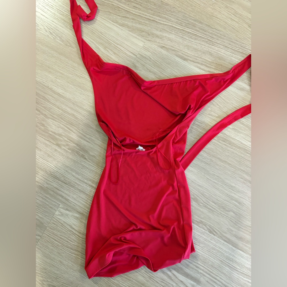 Garage deep plunge cowl neck mini dress (Xs) - Red - Picture 10 of 10